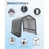 Coucheta Heavy-Duty Portable Outdoor Storage Shed with Roll-Up Door & Vent, 240g Waterproof PE Tarp & UV Protection, Carport Storage Shelter - 2 of 4