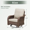 Buenhomino Outdoor Patio Wicker Swivel Chairs - Set of 4 Outside Rattan Rocker Glider Chair Rocking Armchairs for Front Porch Balcony Backyard Deck - 3 of 4