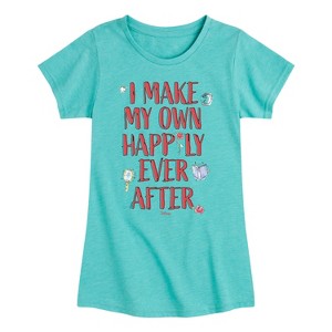 Girls' - Disney - Make My Own Happily Ever After Fitted Short Sleeve Graphic T-Shirt - 1 of 4