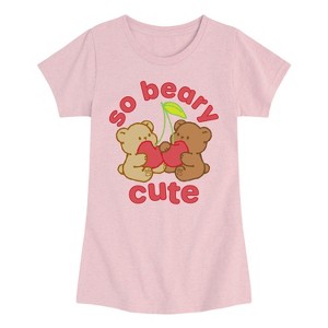 Girls' - Instant Message - So Beary Cute -Youth Girls Short Sleeve T-Shirt Fitted Short Sleeve Graphic T-Shirt - 1 of 4