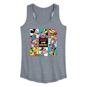 Women's - Disney - Mickey and Friends Grid Graphic Racerback Tank - 1 of 4