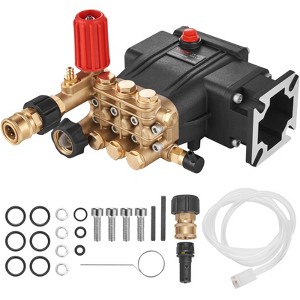 VEVOR Pressure Washer Pump, 3/4" Shaft Horizontal Triplex Plunger, 3700 PSI, 2.5 GPM, Replacement Power Washer Pumps Kit, Parts Washer Pump, Black - 1 of 4