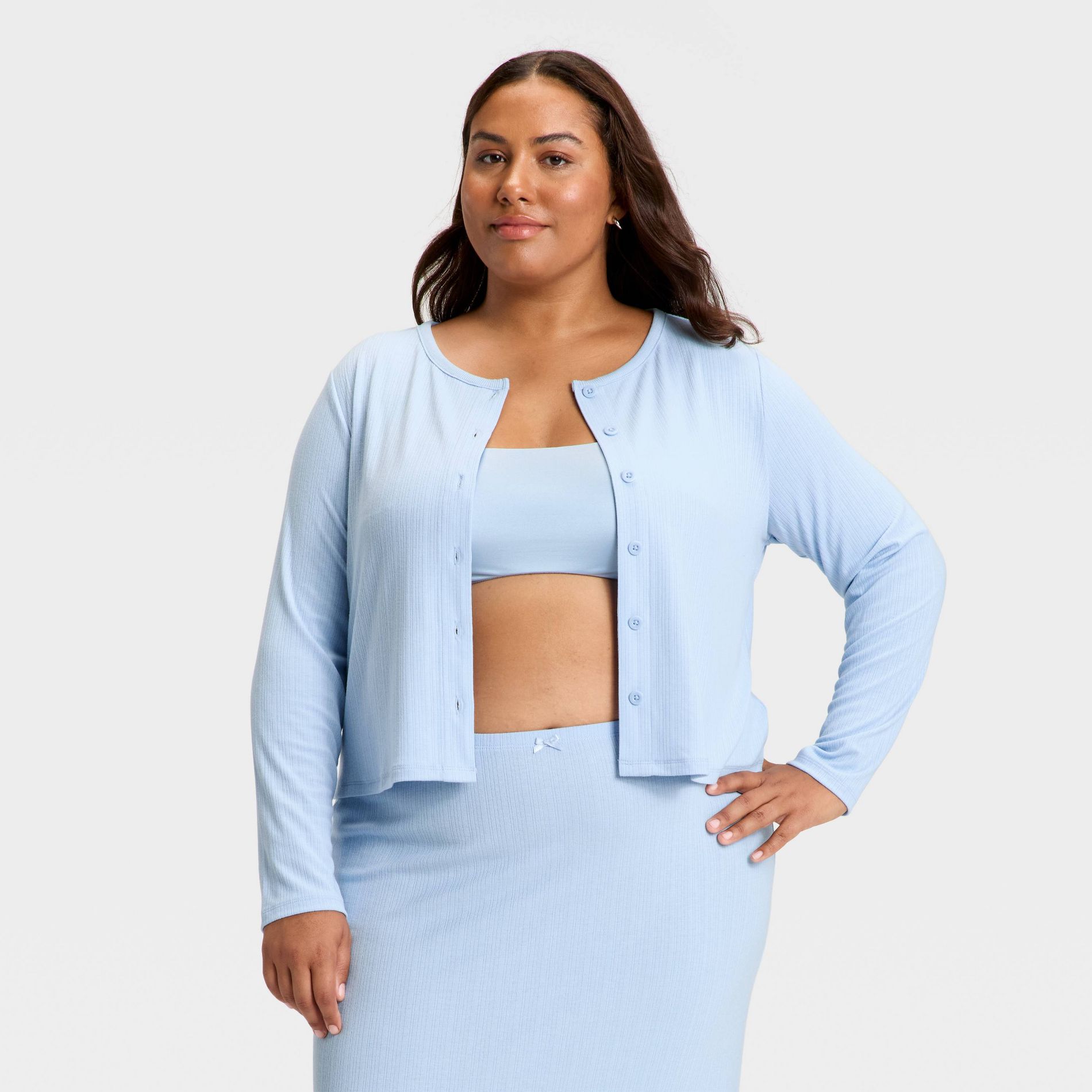 Women's Variegated Ribbed Pajama Cardigan - Auden™