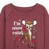 Women's - Disney - Christmas - I'm Snow Cute Lightweight French Terry Wide Neck Long Sleeve Shirt - 2 of 4