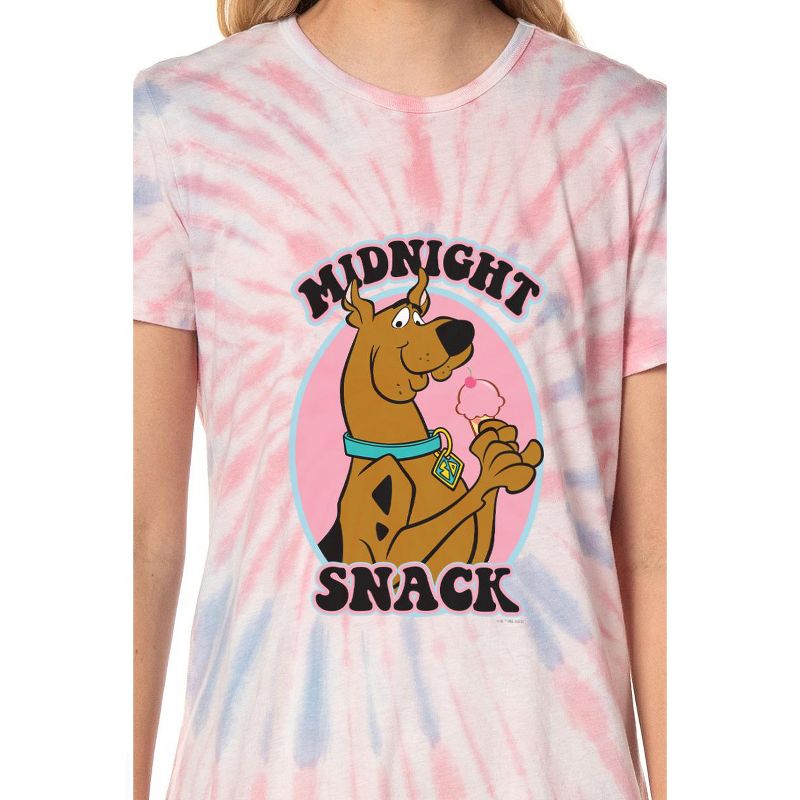 Scooby-Doo Women's Midnight Snack Nightgown Sleep Pajama Shirt For Adults Multicolored, 3 of 5