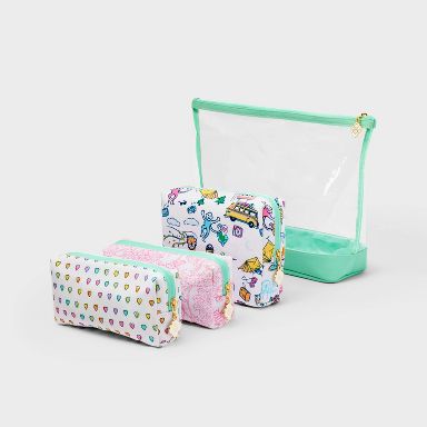 4pc Multi-Purpose Pouch Set White/Teal - Roller Rabbit x Target