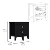 Vynxaria 24"H Nightstand: Stylish Black Design with Two Drawers and Superior Top for Modern Bedrooms - 4 of 4
