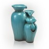 21" Indoor/Outdoor Concrete Fountain Turquoise - Alpine Corporation - 4 of 4