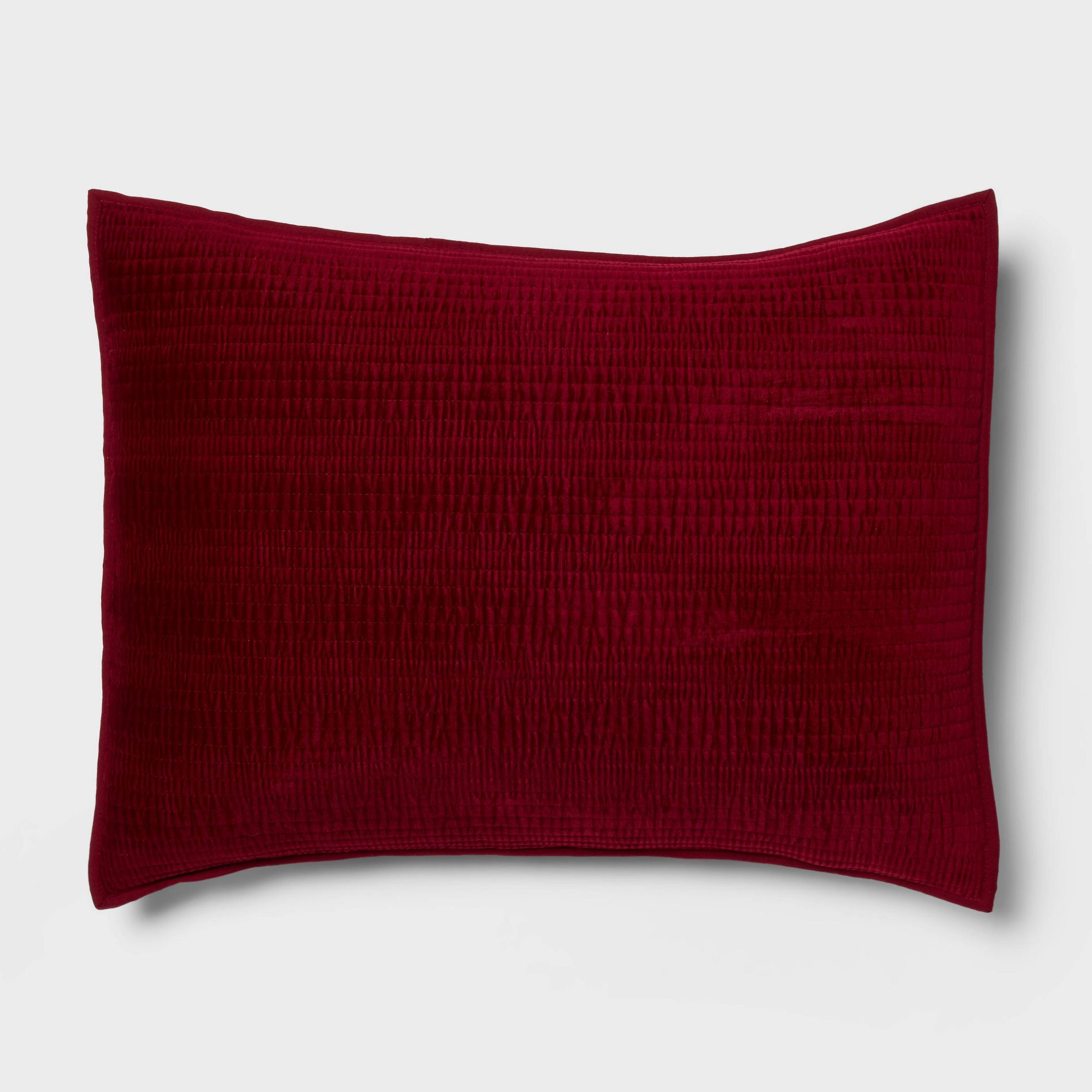 Standard Ruched Velvet Quilt Sham Red - Threshold™
