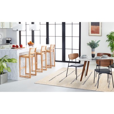 Ivory and Grey Hand-Knotted Wool Area Rug 4' x 6'