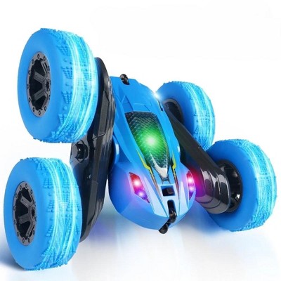 WOPET 2.4GHz Rechargeable Remote Control Car Double Sided 360°Rotating 4WD RC Cars Blue
