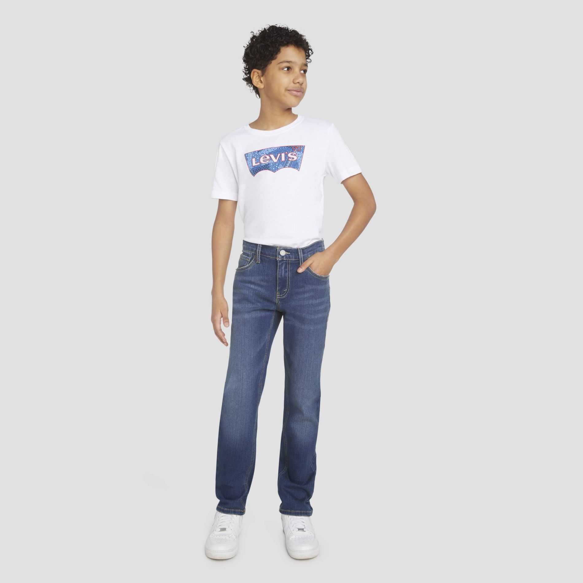 Levi's® Boys' 511 Slim Fit Performance Jeans - Dark Wash 8: Mid Rise, Stretch Denim, Fly Button Closure