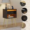 Pinmoco LED Nightstand with Charging Station, Modern Bedside Table with Drawer - 4 of 4