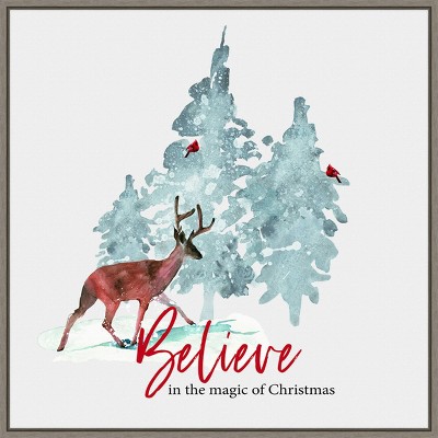 22" x 22" Believe in Christmas Framed Wall Canvas - Amanti Art