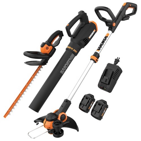 Worx Wg931 Power Share 20v Cordless Grass Trimmer, Hedge & Blower Combo (batteries And Charger : Target