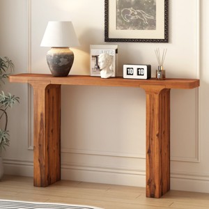 Indoor Solid Acacia Wood Entryway Console Table,Side Table With MDF Acacia Veneer,Suitable For Living Room,Corridor-Cuddlewood - 1 of 4