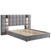 NicBex Queen/King Upholstered Bed Frame with Wide Velvet Headboard,Platform Bed Frame with Reading Lamp and USB,No Box Spring Needed,Easy Assembly - 3 of 4