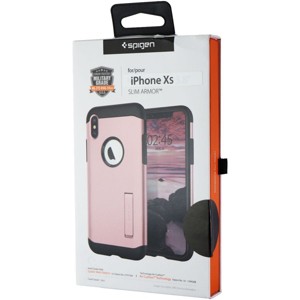 Spigen Slim Armor Dual Layer Case for Apple iPhone Xs/X - Rose Gold/Black - 1 of 1