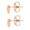 Pompeii3 1/10 ct Diamond Pave Heart Studs Womens Earrings 10k Rose Gold - 2 of 4