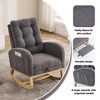 Grungis Rubber Wood Accent Chair,Rocking Chair with Footrest & High Back,38.36" W Accent Chair for Bedroom,Reading Room,Office - 4 of 4