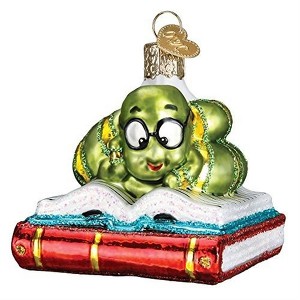Old World Christmas Glass Blown Ornament for Christmas Tree, Bookworm - 1 of 1