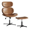 2 Set Swivel Office Chairs With Ottoman,PU Desk Chair With Extended Headrest&Adjustable Seat,Ergonomic Computer Chair For Office&Living&Bedroom - 2 of 4