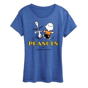 Women's - Peanuts - Charlie Snoopy Dancing Short Sleeve Graphic T-Shirt - 1 of 4