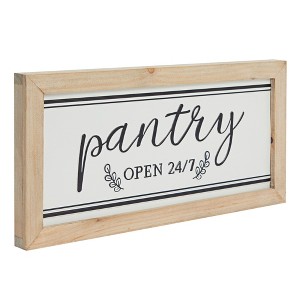 Farmlyn Creek Wooden Rustic Farmhouse Kitchen Signs Wall Decor, Pantry Open 24/7 (16 x 8 In) - 1 of 4