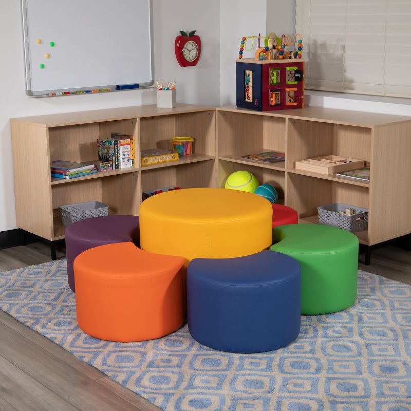 Flash Furniture Large Soft Seating Flexible Circle for Classrooms and Common Spaces - Yellow (18" Height x 24" Diameter), 3 of 11