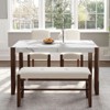 4 Piece Dining Table Set For 4-Person, 46" Faux Marble Style Rectangular Table Set With 2 Upholstered Chairs&1 Bench - 3 of 4