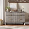 Fluted Dresser for Bedroom with 6 Deep Drawers, 47.2 in Wide Modern Chest of Drawers, Wooden Dresser TV Stand, Curved Profile Design, for Living Room - 4 of 4