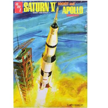 Skill 2 Model Kit Saturn V Rocket and Apollo Spacecraft 1/200 Scale Model by AMT