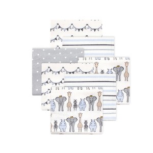 Little Treasure Hudson Baby Boys Cotton Poly Flannel Receiving Blankets 7Pk Multipack - 1 of 2