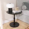 GlasFlength Coffee Tables Round Side Table Small Drink Table Small Accent Pedestal Table for Living Room Corners, Black, 23.23"*23.23"*20.47" - 3 of 4