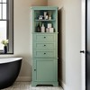 Bathroom Storage Cabinet, Triangle Storage Cabinets with 3 Drawers & Adjustable Shelf, Tall Corner Cabinet for Bath Room - Leovsnove - 2 of 4