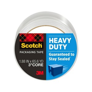 Scotch Heavy Duty Shipping Packaging Tape 1.88in x 65.6yd: Clear Packing Tape Refill, Adhesive, 2362in Length - 1 of 4