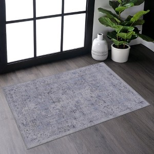 KWPZQEB Vintage Area Rugs, Washable Boho Print Indoor Accent Carpet, Low Pile Carpet (Blue, Rectangular) - 1 of 4