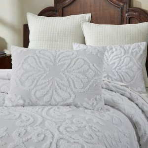 Rylee Collection Floral Design 100% Cotton Tufted Standard Pillow Sham - Better Trends - 1 of 4
