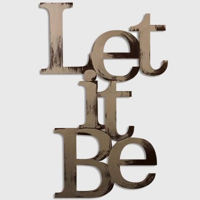 22" x 15" Hand Painted 3D Wall Sculpture Let It Be Gold- Letter2Word