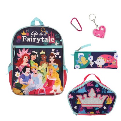 Disney Princesses 16 5-Piece Backpack & Lunchbox Set