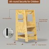 Dronkon Wood Toddler Tower, Toddler Kitchen Helper Step Stool, Nature - 3 of 4