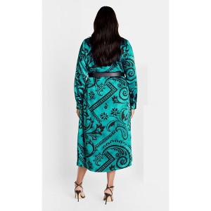 Women's Plus Size Sienna Print Dress - peacock | CITY CHIC - 1 of 4