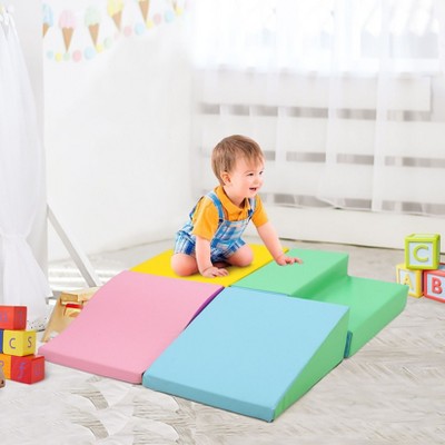 6-Piece Toddler Playtime Corner Climber Non Slip,Babies Climbing Foam Play Set, Safe Soft Climbing Toys