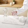 VECELO Dish Drying Mat for Kitchen Counter, Water-Absorbent Diatomaceous Stone Quick Dry Stone Drying Mat, Multi-Purpose Coffee Mat, Ivory-Marble - 2 of 4