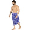 LA LEELA Men's Bath Trunk Aloha Sarong Wraps Pareo One Size Lapis Floral - 3 of 4