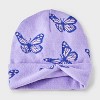 Girls' Flat Knit Butterfly Intarsia Beanie Hat - Cat & Jack™ Lavender 4-14 - image 2 of 3