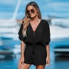 Women's Plunging Dolman Sleeve Romper Cover Up - Cupshe - 3 of 4