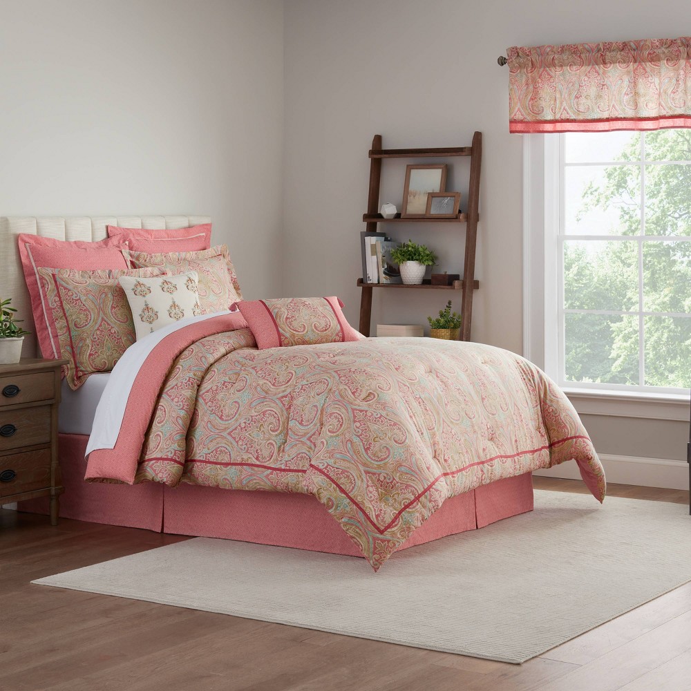 Photos - Bed Linen Waverly 4pc Queen Hillside Manor Comforter Set Cardinal Red 
