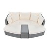 Whisen 6-Piece Outdoor Patio Furniture Set, Round PE Wicker Rattan Conversation Sofa with Detachable Seating and Coffee Table - 4 of 4