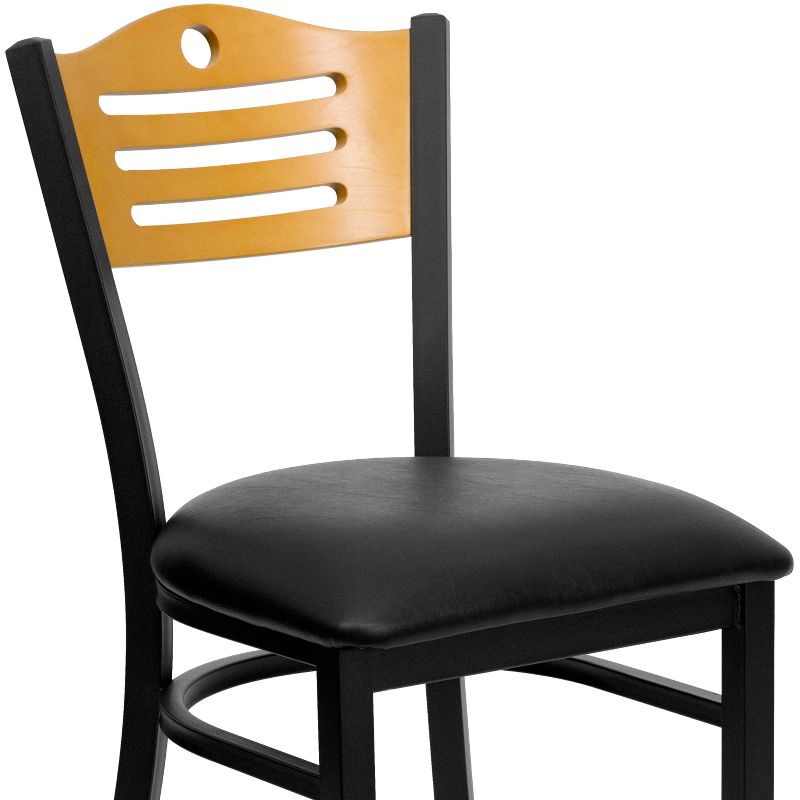 Flash Furniture Black Slat Back Metal Restaurant Chair, 6 of 12
